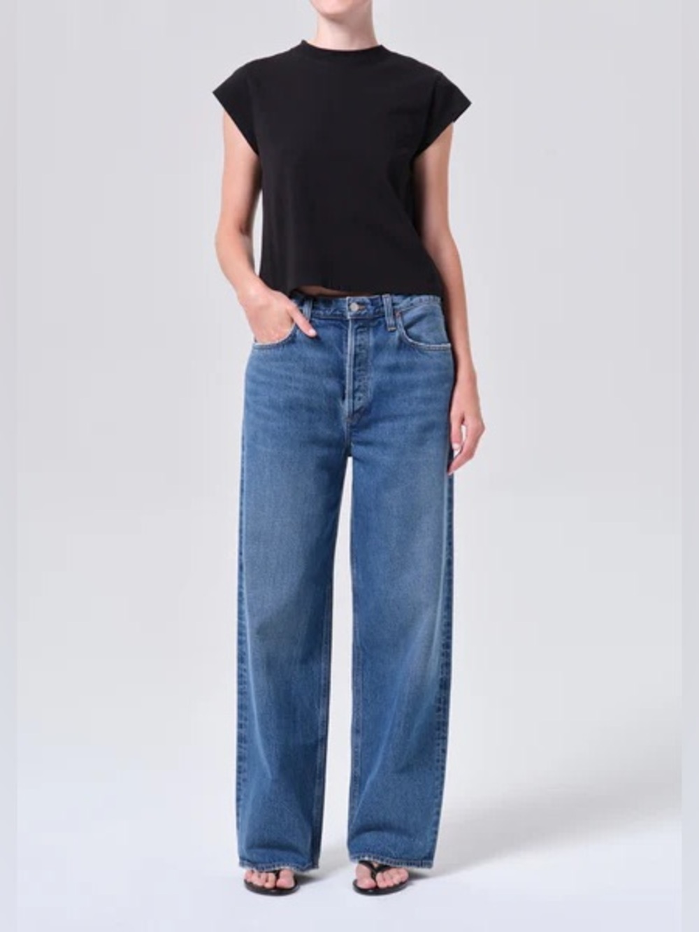 Agolde Low Slung Baggy Blue Essence Jeans Straight Leg Size 26